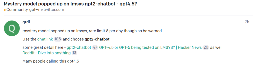 神秘模型”gpt2-chatbot”现身,引发GPT-4.5/GPT-5疯狂猜想插图2 神秘模型"gpt2-chatbot"现身,引发GPT-4.5/GPT-5疯狂猜想